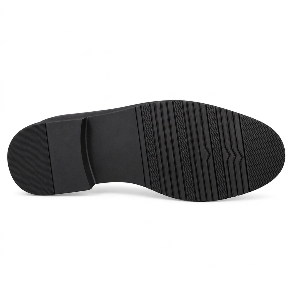 The black rubber outsole of a dress shoe, showing the brand name 'D'Orsay' and a circular logo embossed on the heel, photographed against a light gray background.