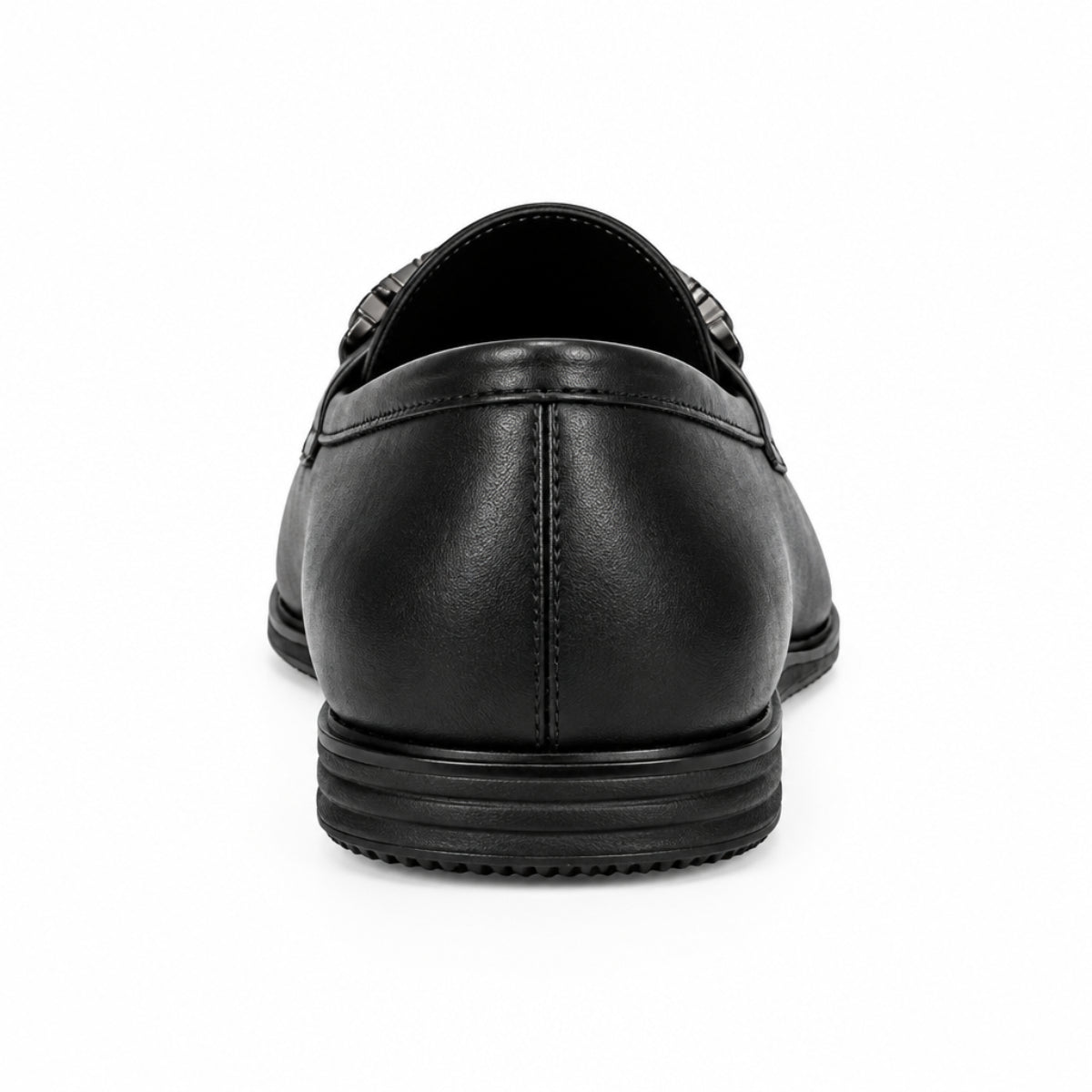 the back view of the bruno black laofer for mens 