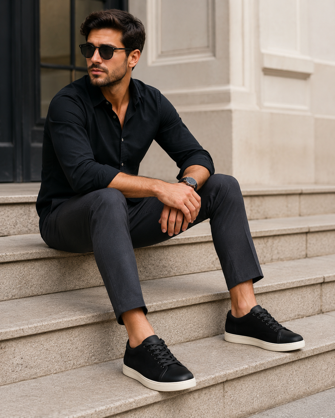Ike Behar Men's Suede Round-Toe Sneaker