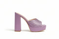 Lady Godiva Lilac Rhinestone Platform Mules