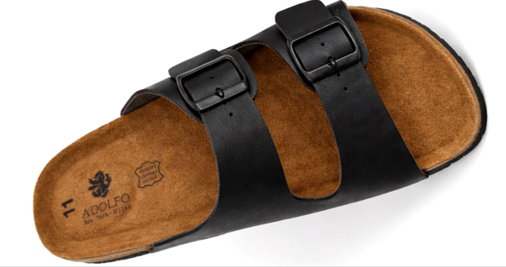 ADOLFO Sandals with Genuine Leather Insole & Real Cork Outsole