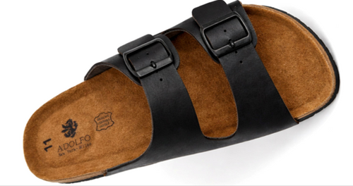 ADOLFO Sandals with Genuine Leather Insole & Real Cork Outsole