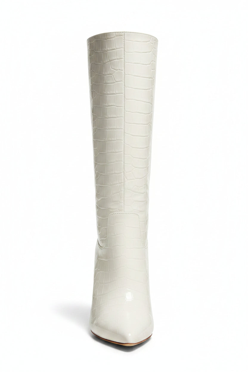 white embossed Boot