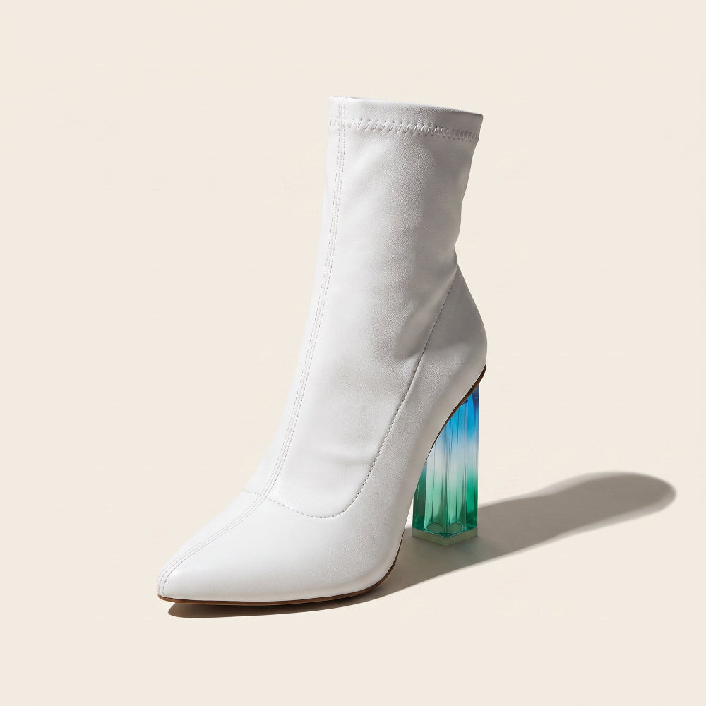 side view of the white boot 