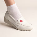 Rasolli Women's White Leather Nurse Slip-On Shoes