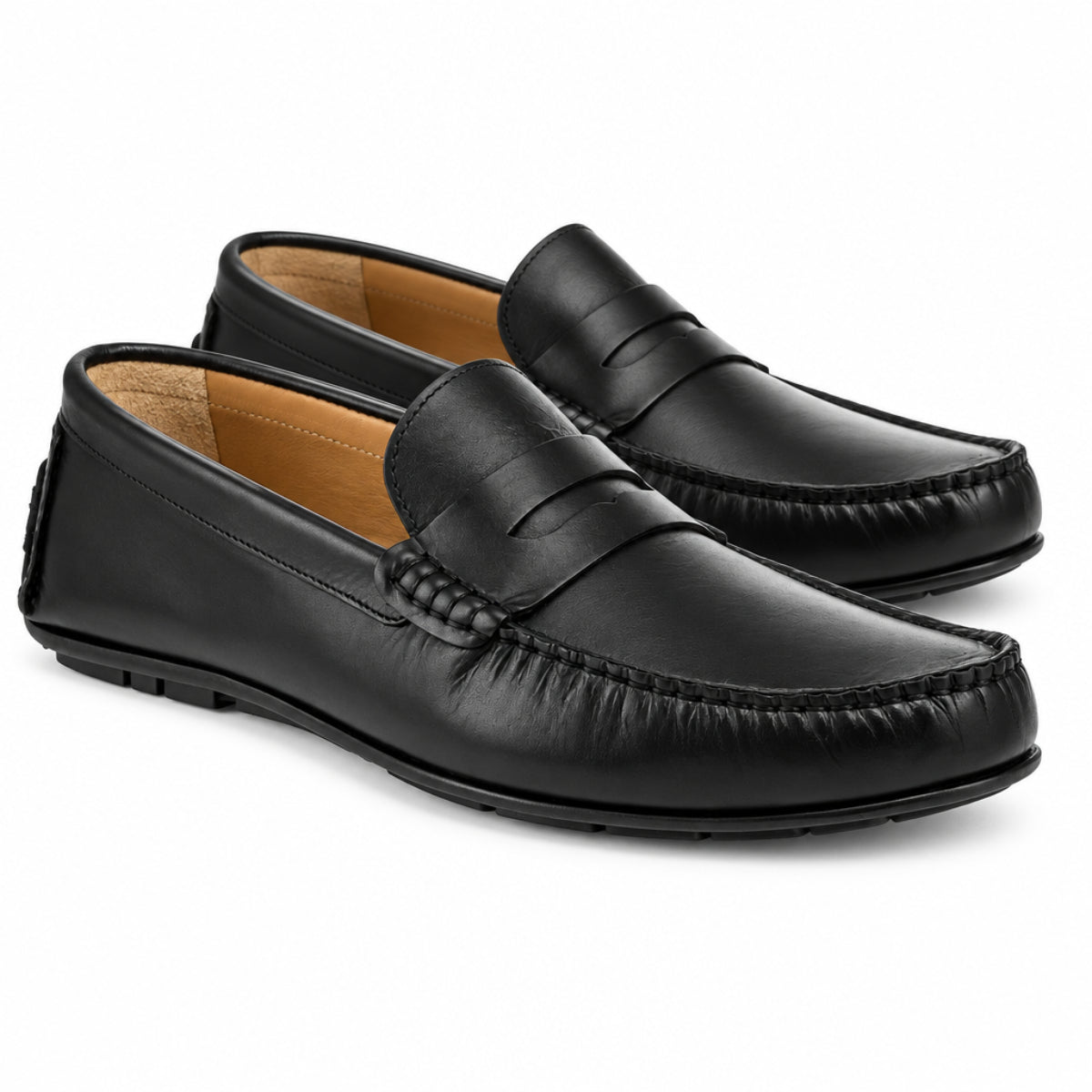 Ike Behar Black Penny Loafers